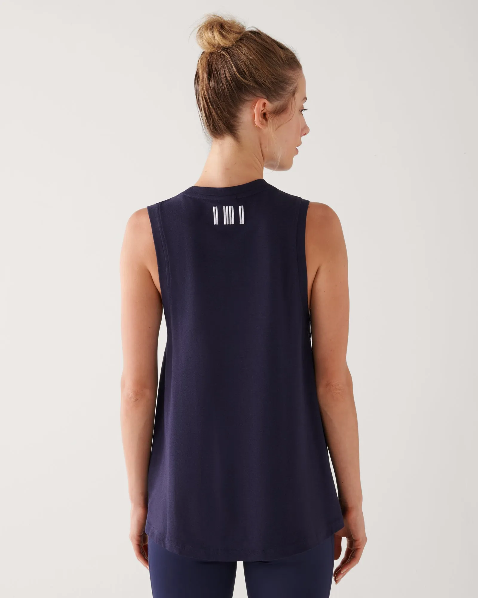 MELROSE PIQUE TANK NAVY