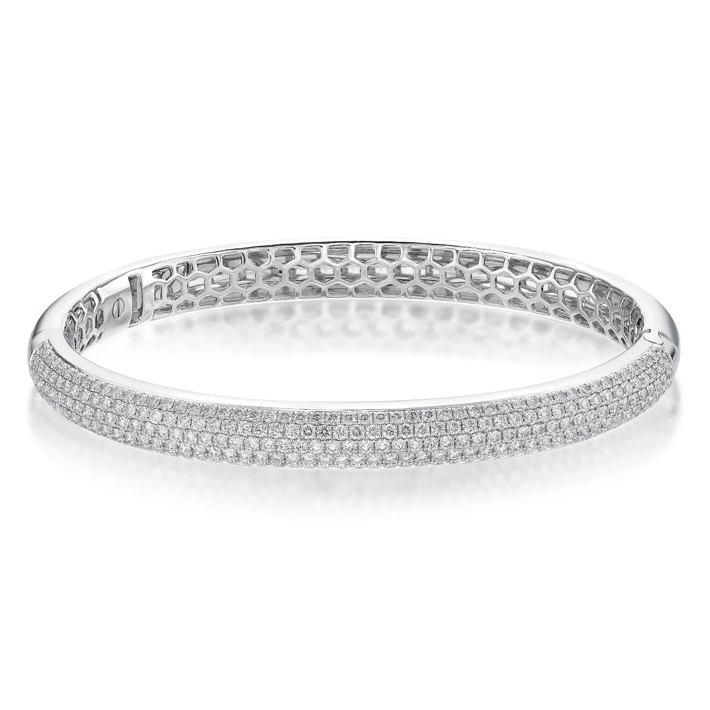 Memoire 18k White Gold Pirouette Pave Diamond Bracelet