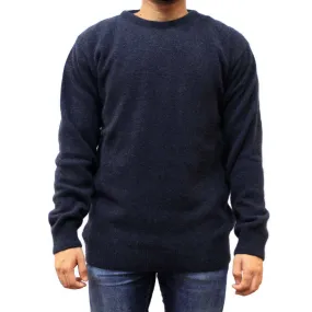 Mens Crew Neck Possum Merino Jumper - Indigo