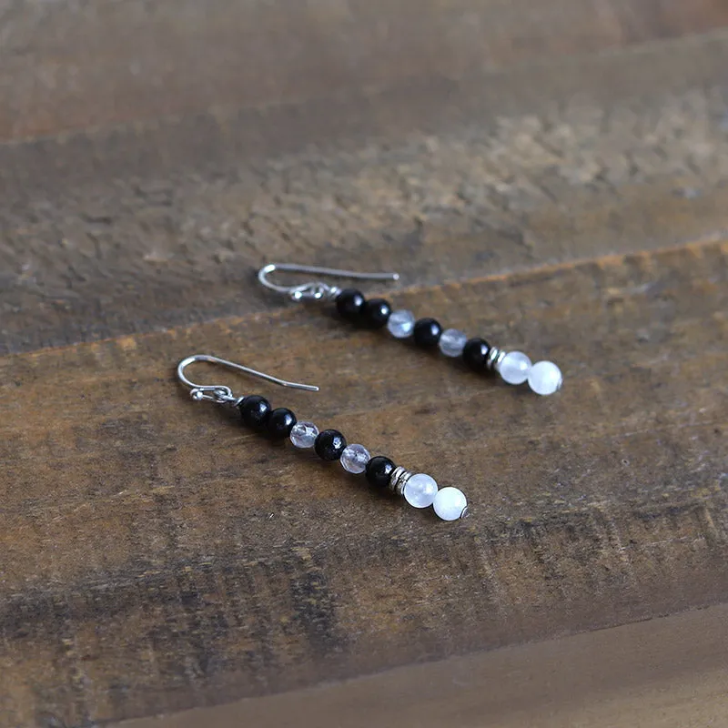 Miracles Selenite and Shungite Earrings