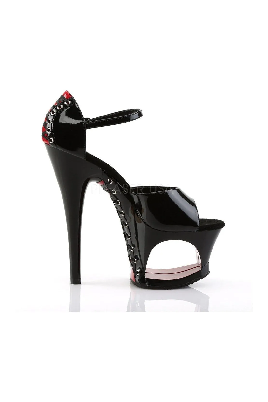 MOON-760FH Platform Sandal  | Black Patent