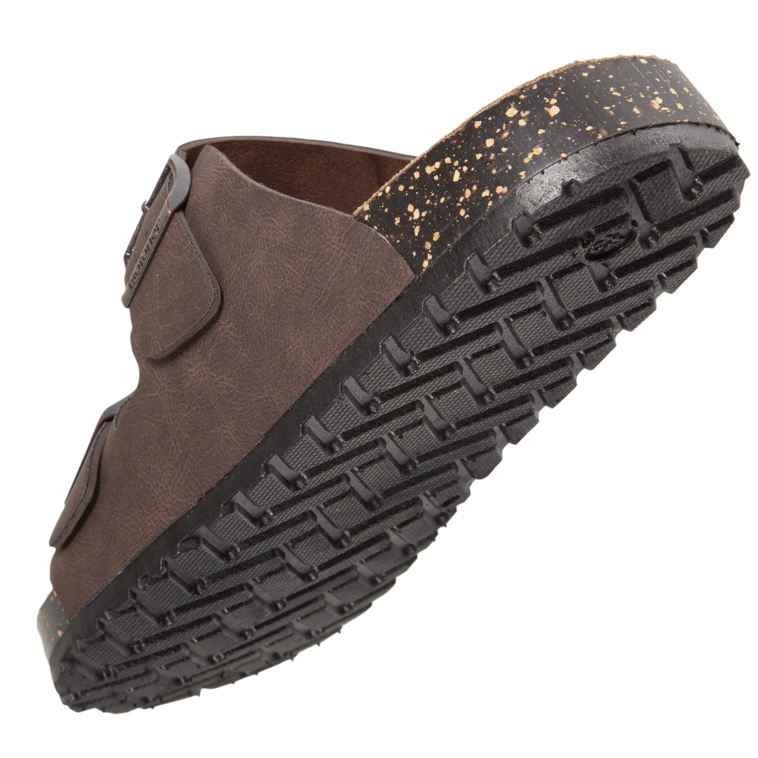 Mules claquettes Homme double bride Chocolat