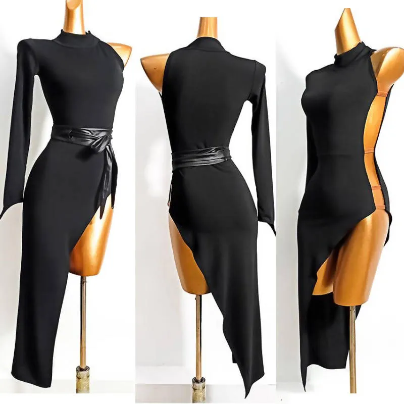 One Sleeve Black Latin Dancewear | 637