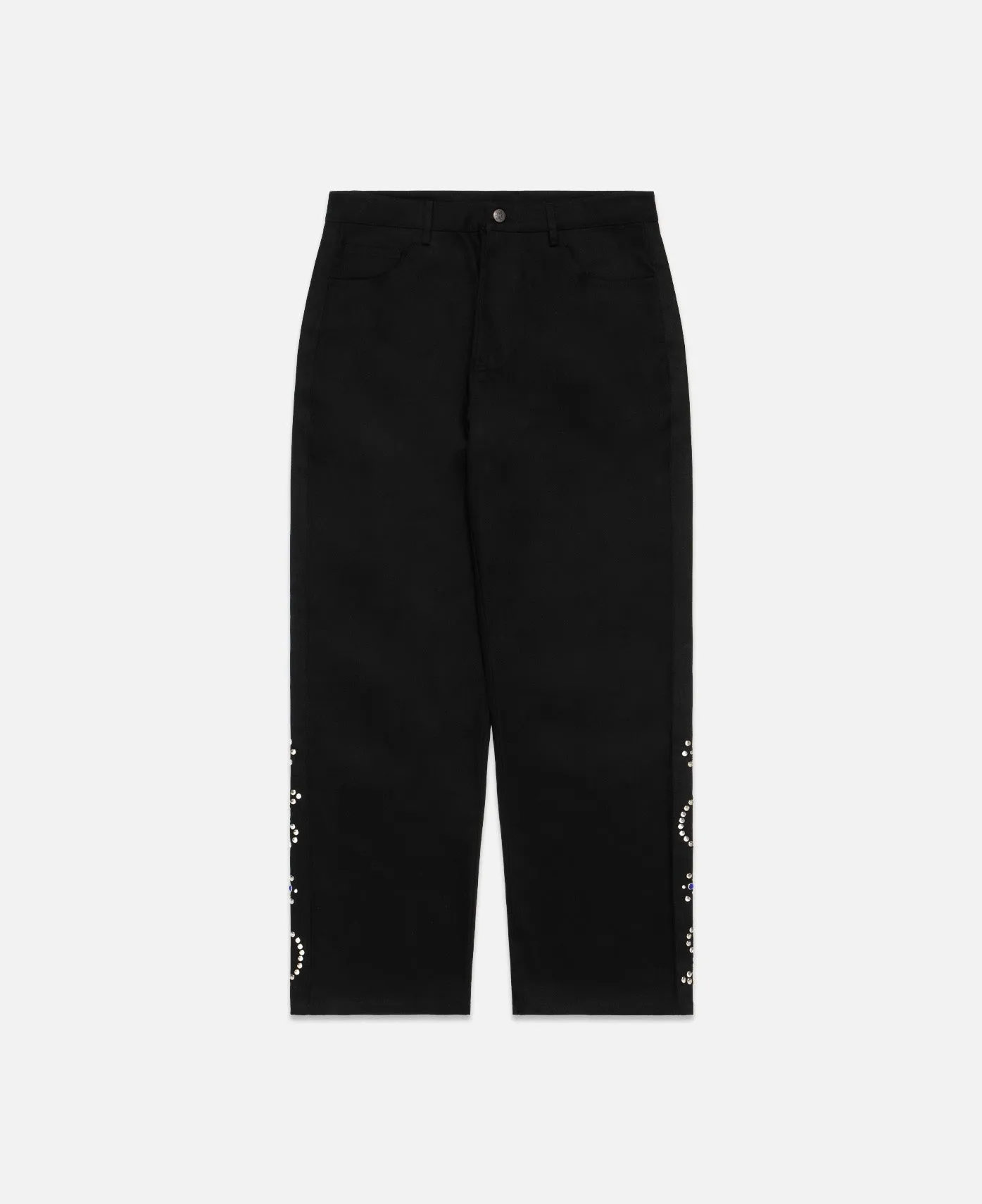 Paisley Studded Twill Pants (Black)