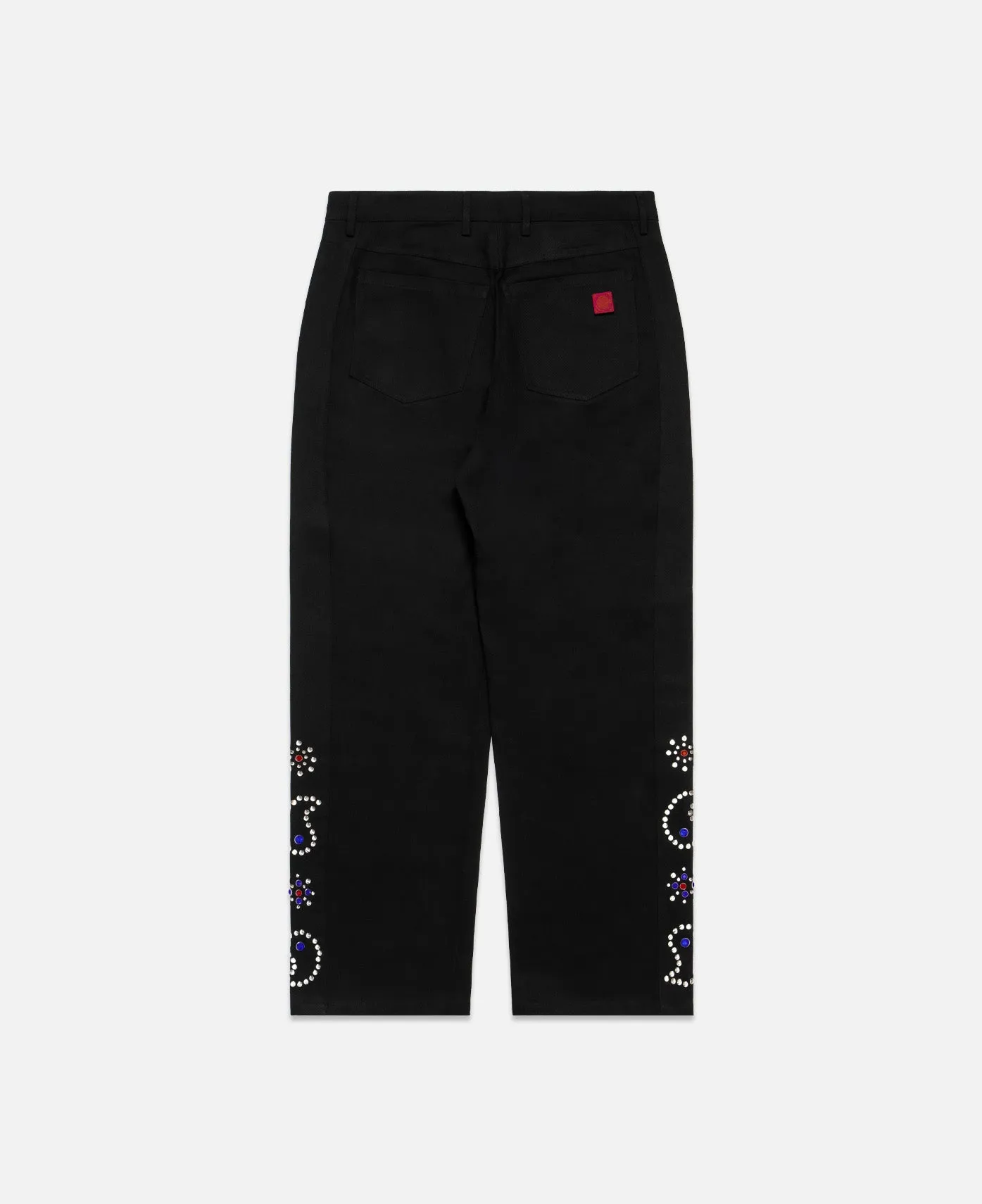 Paisley Studded Twill Pants (Black)