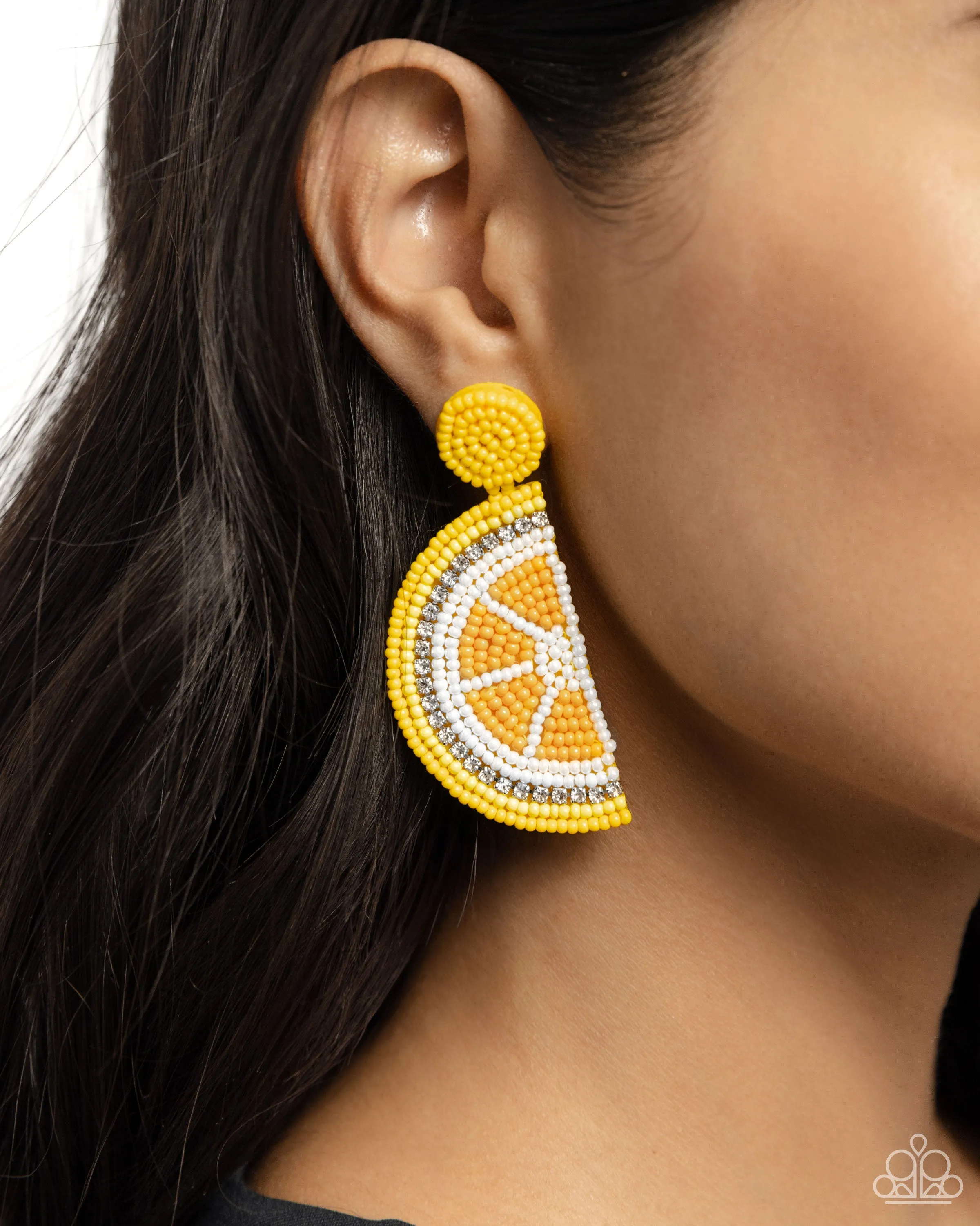 Paparazzi Lemon Leader Yellow Post Earrings