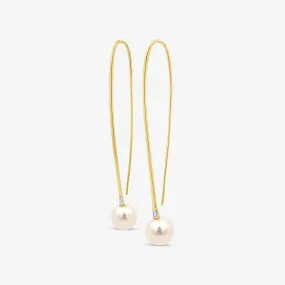 Pearl & Diamond Elongated Drop Earrings