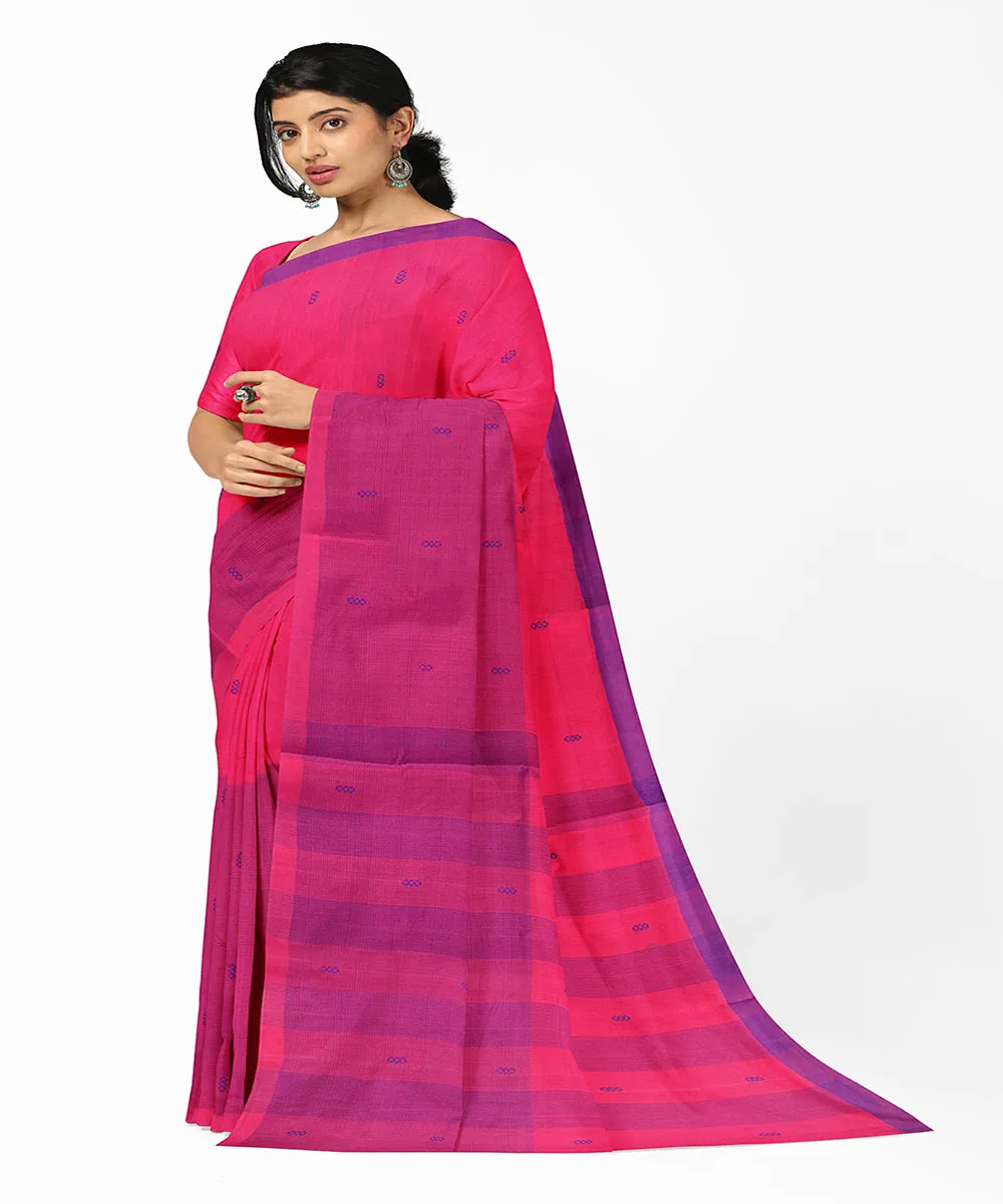 Pink butta handwoven rajahmundry cotton saree