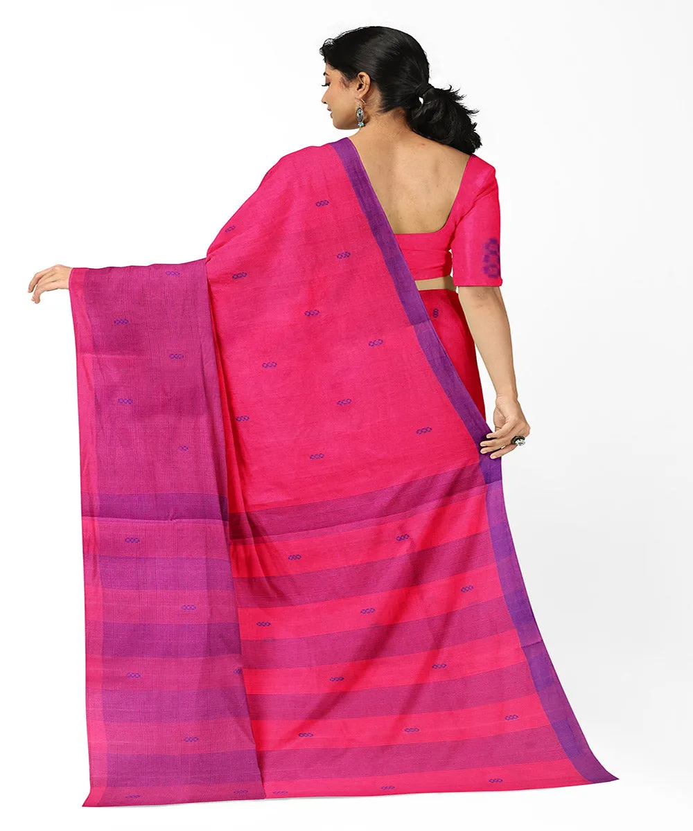 Pink butta handwoven rajahmundry cotton saree