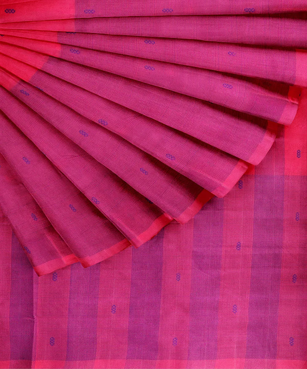 Pink butta handwoven rajahmundry cotton saree