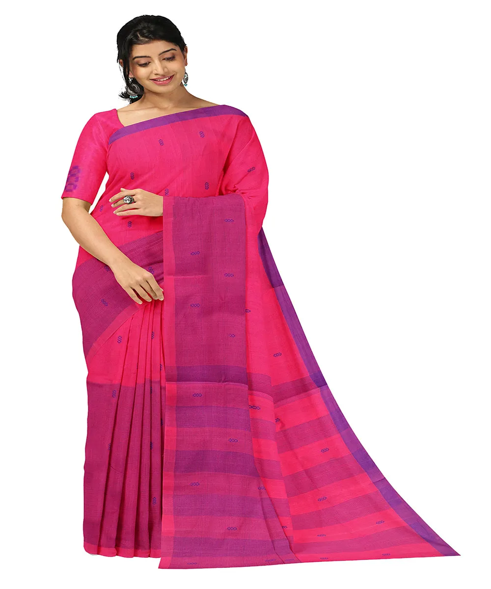 Pink butta handwoven rajahmundry cotton saree