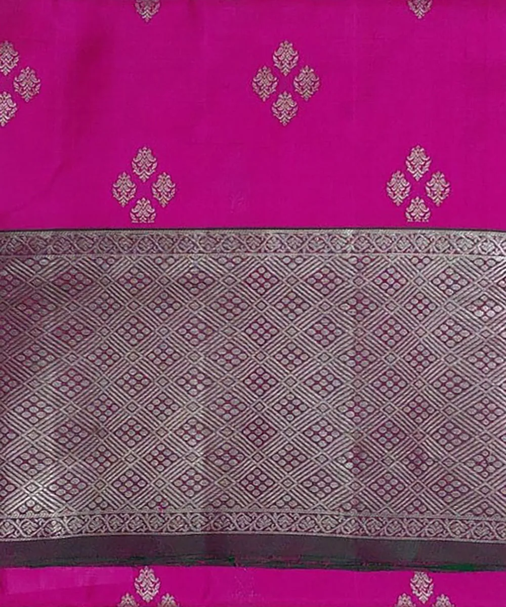 Pink dark green venkatagiri handloom silk saree