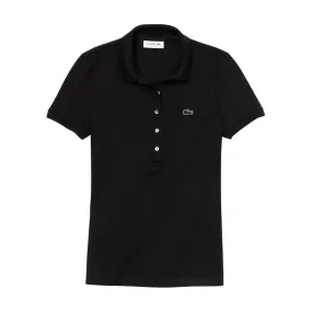 Polo Donna Lacoste Slim Fit Nero