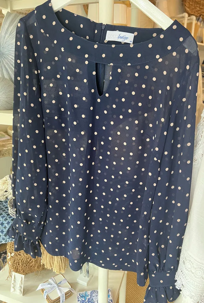 Positano Polka-Dot Blouse