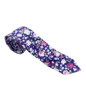 River Island Blue Floral Neck Tie One Size