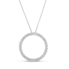 Roberto Coin 18k White Gold Circle Pendant From Tiny Treasures Collection