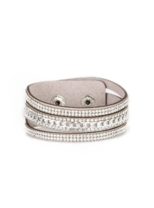 Rollin' In Rhinestones Silver Bracelet