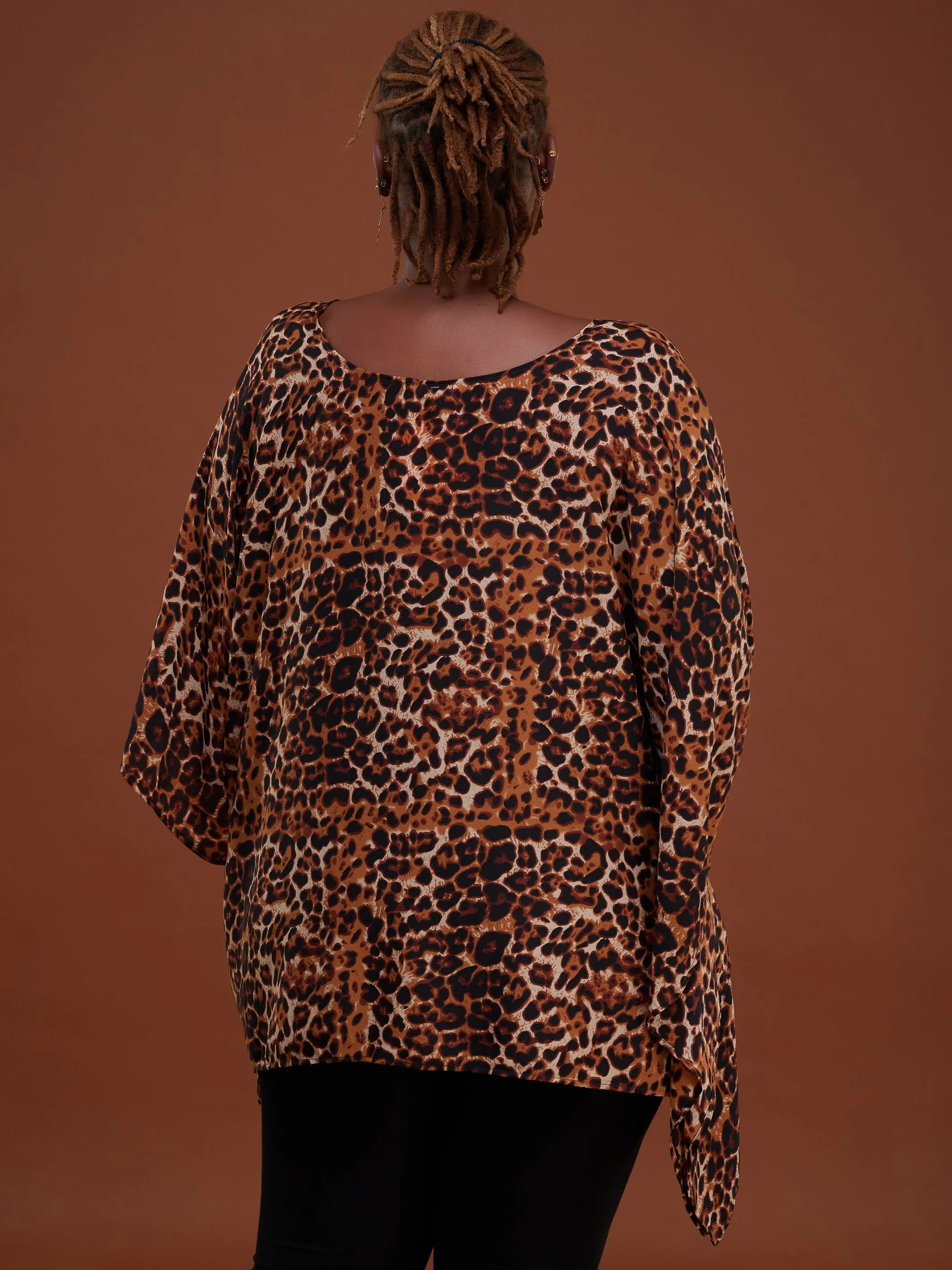 Safari Ayana Wide Top - Rust Leopard Print