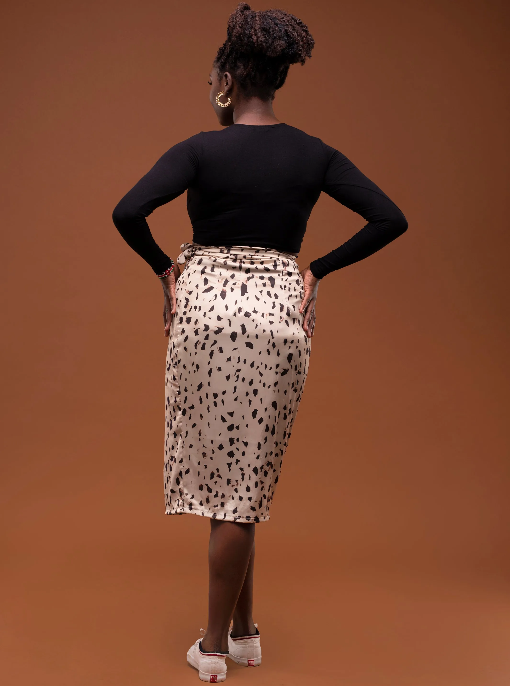 Safari Ayana Wrap Skirt - Brown Print