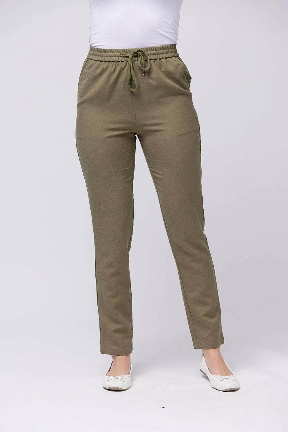 Saloos Slim Leg Trousers with Pockets