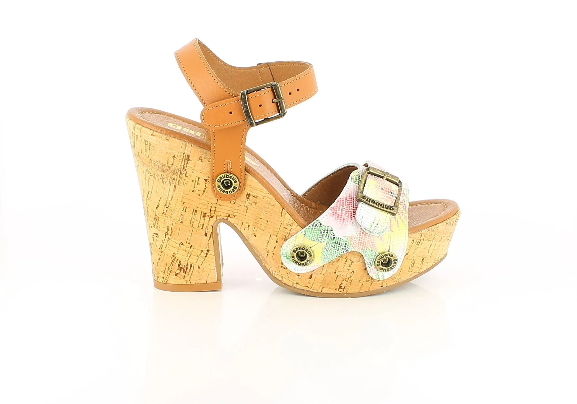 Sara Cork Pack - Camel, White Floral, Light Red Straps