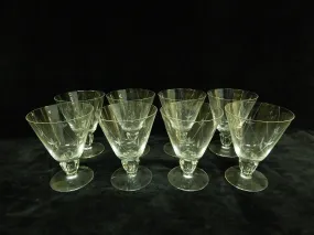 Set of 8 Fostoria "Crest" Water Goblets - Very Good Condition as Noted