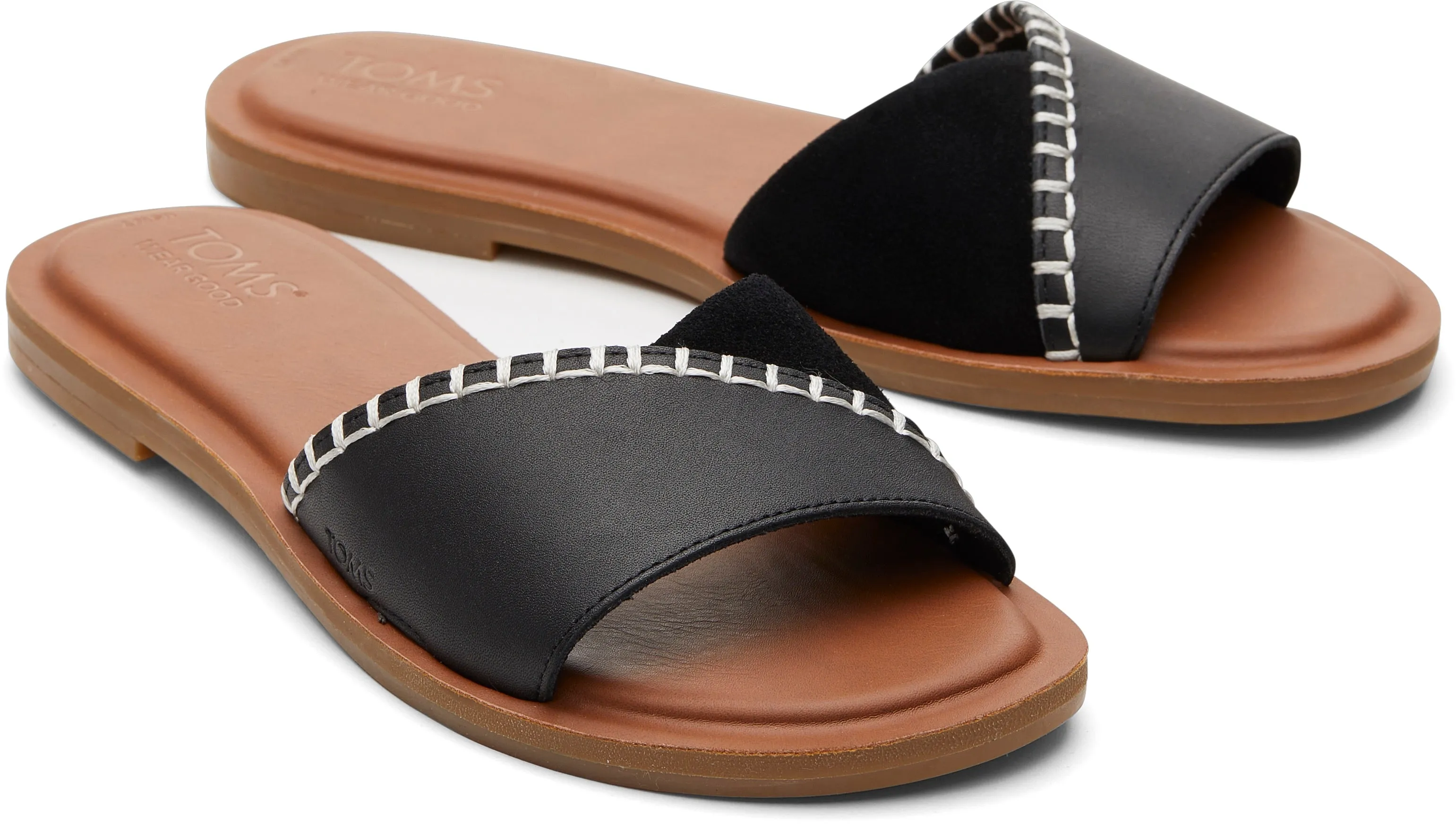 Shea Slide Sandal - Black Leather