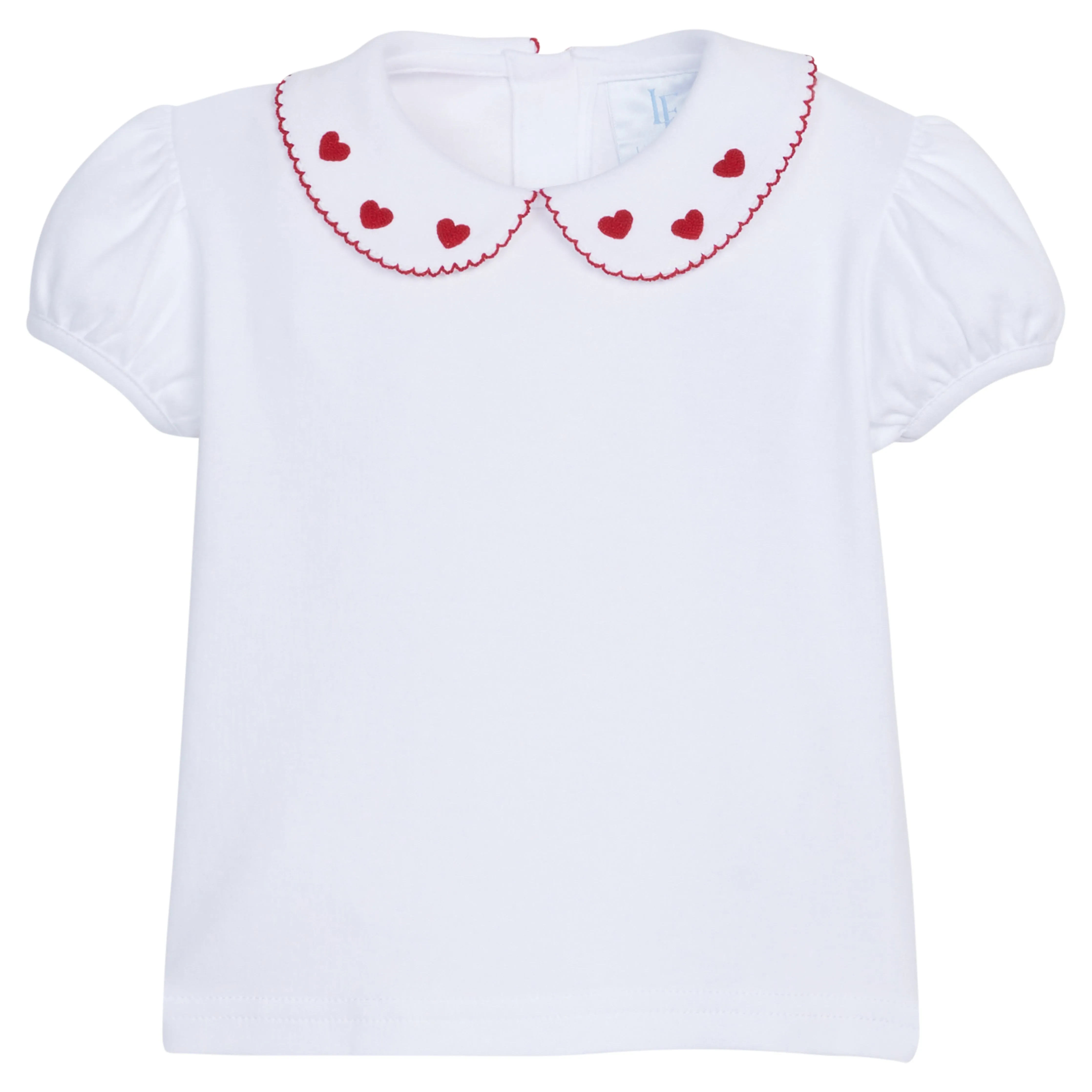 Short Sleeve Pinpoint Blouse - Hearts