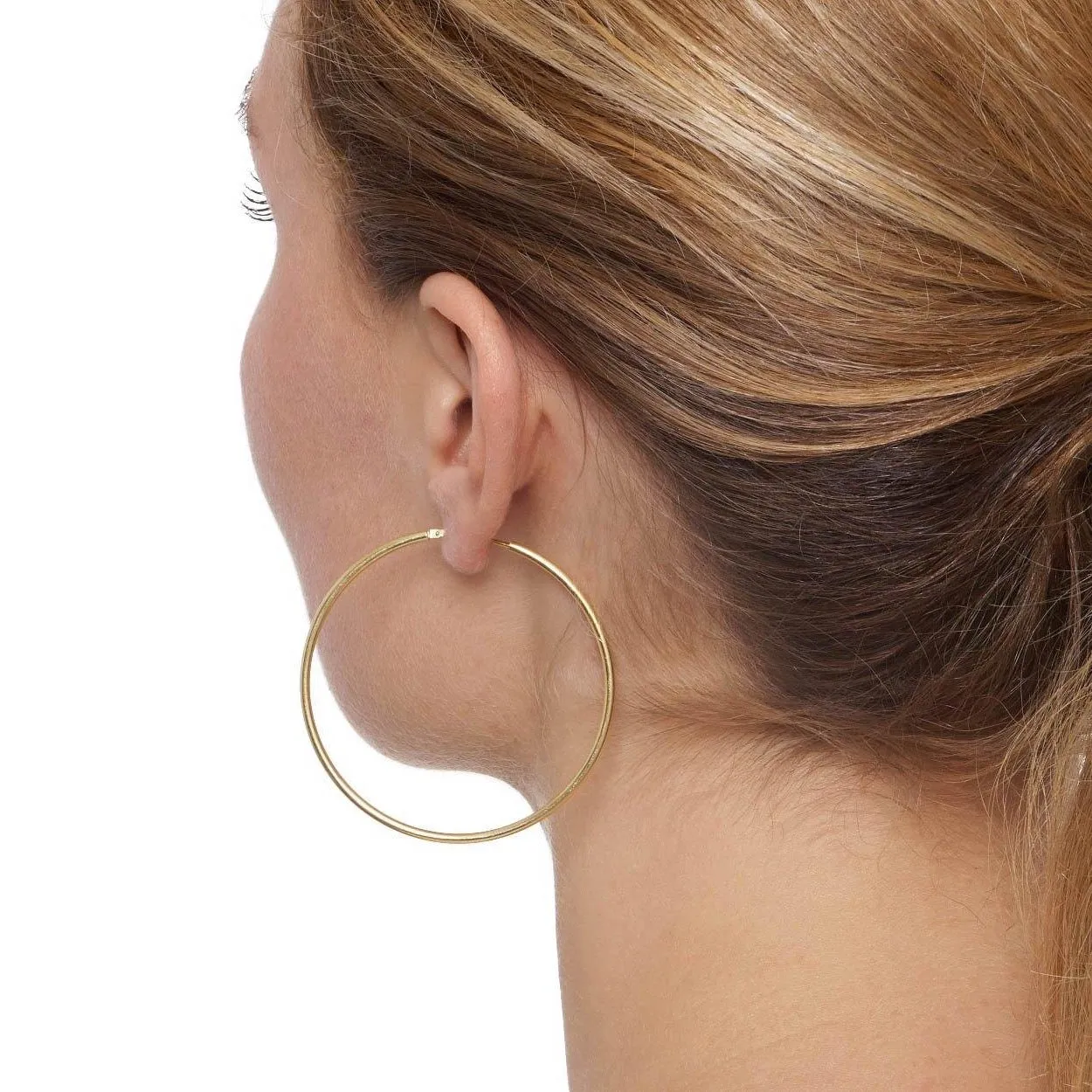 Skinny, Everyday Classic Hoop Earrings, Chica Latina - Silver