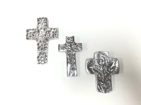 Small Silver Floral Crosses