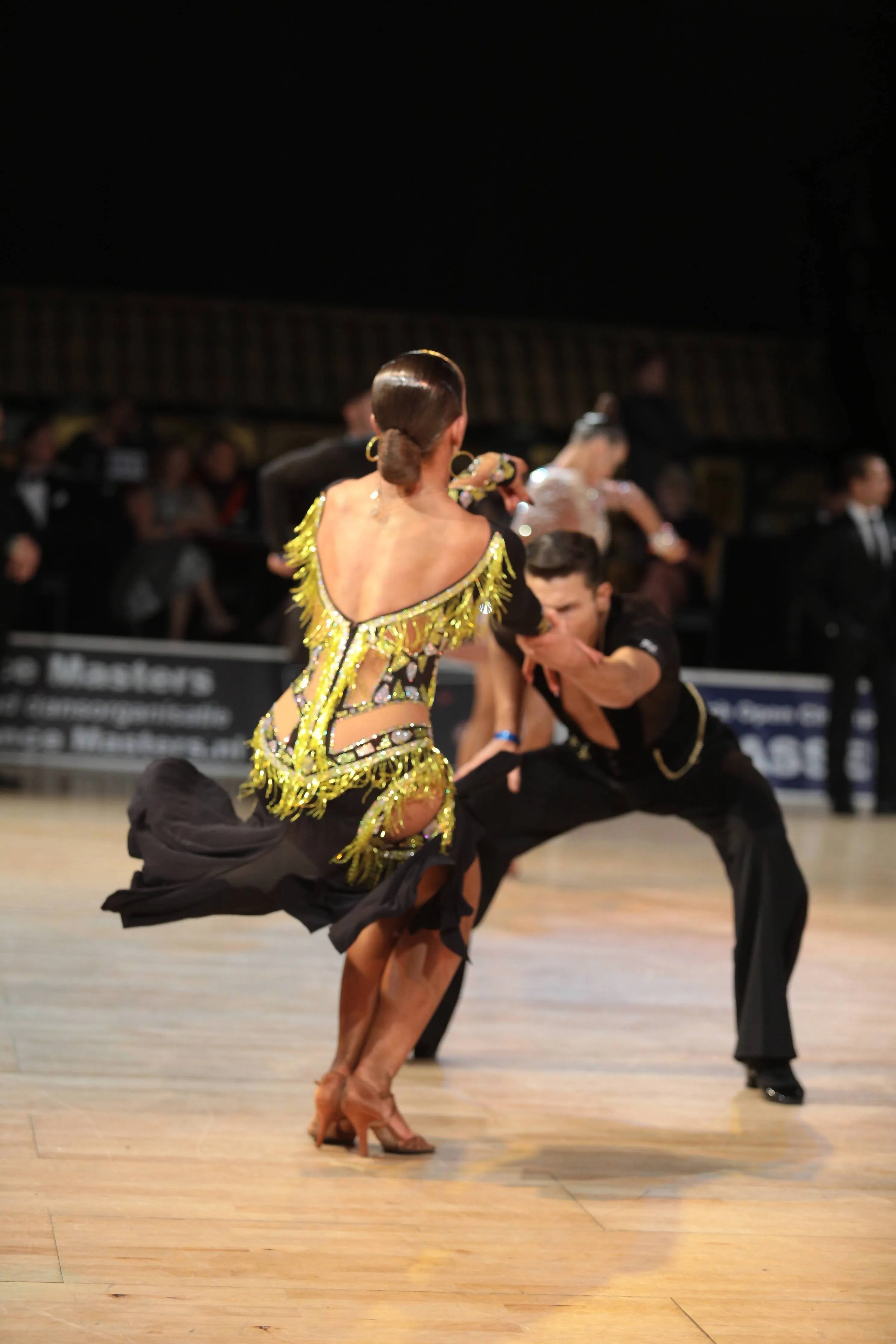 Sponsored Black & Gold Vesa Latin Dress