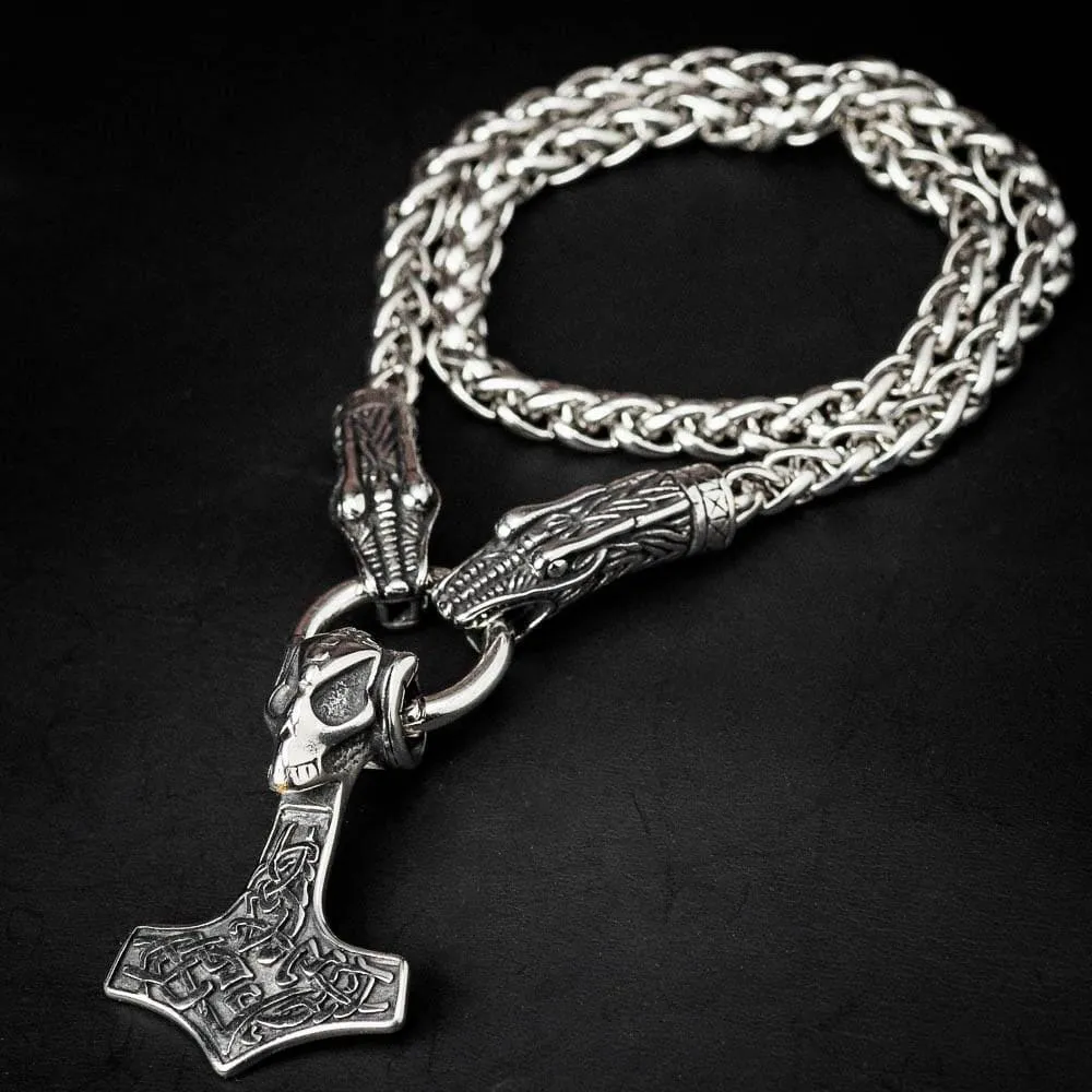 Stainless Steel Dragon Head Kings Chain with Stainless Steel Pendant