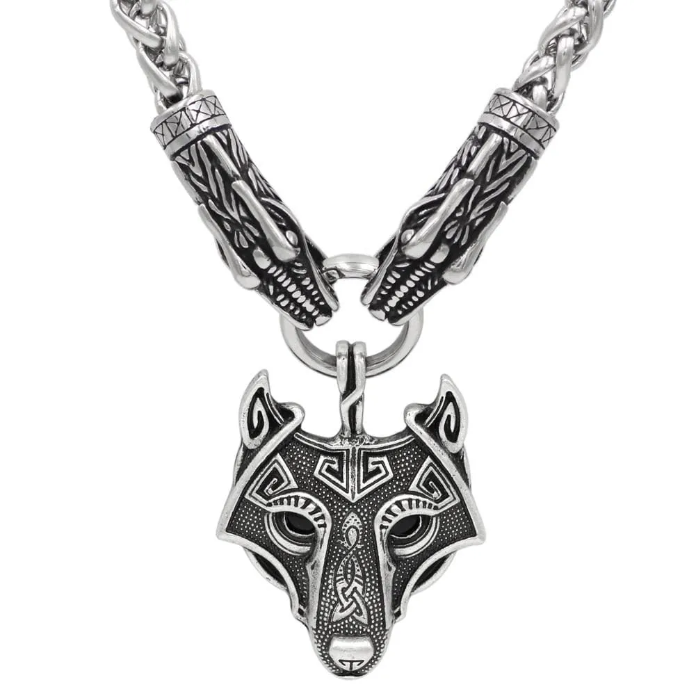 Stainless Steel Dragon Head Kings Chain with Stainless Steel Pendant