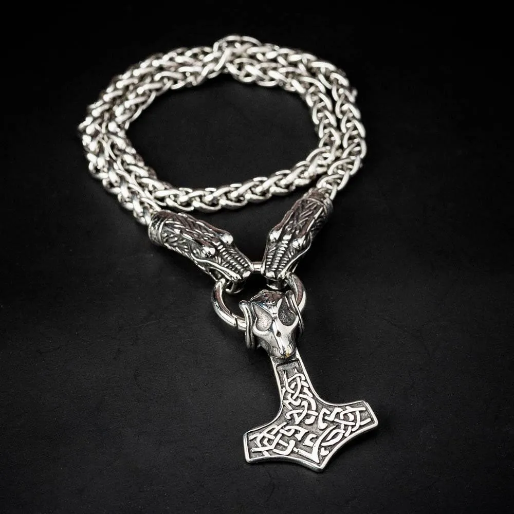 Stainless Steel Dragon Head Kings Chain with Stainless Steel Pendant