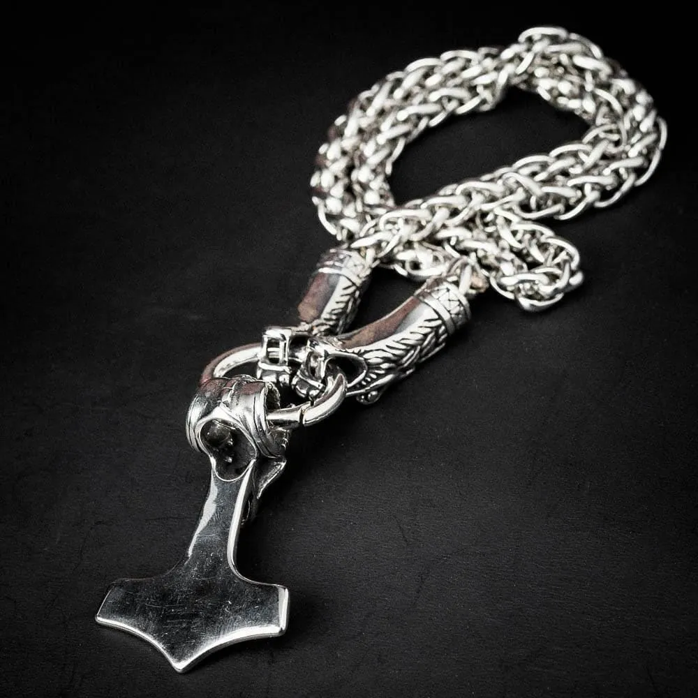 Stainless Steel Dragon Head Kings Chain with Stainless Steel Pendant