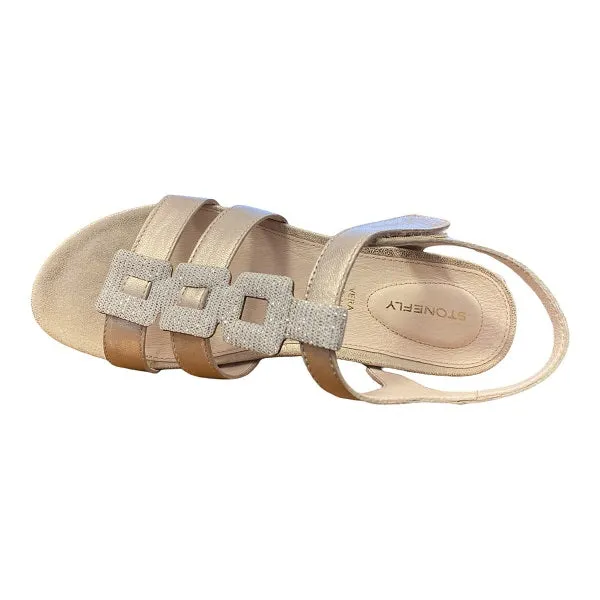 Stonefly Eve 24 Laminated Leather women's sandal 216081 I89 simply taupe 