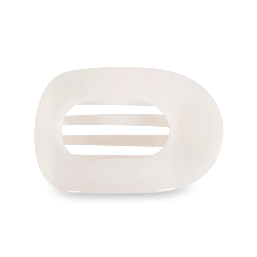 Teleties Small Coconut White Flat Round Clip