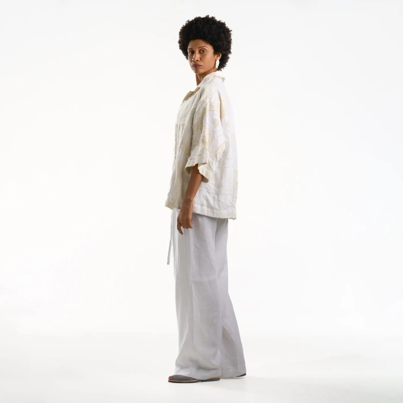 THE BICHE SHIRT JACKET WHITE/OFF WHITE