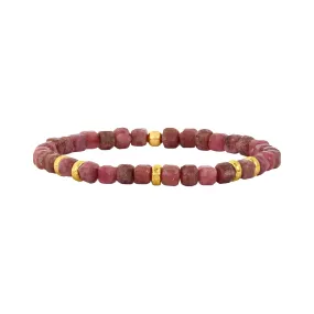 Thulite and Rondelle Pattern Bracelet