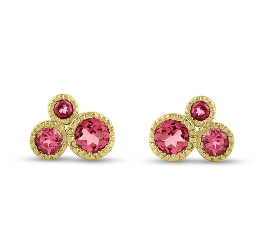 Tourmaline Circle of Love Studs