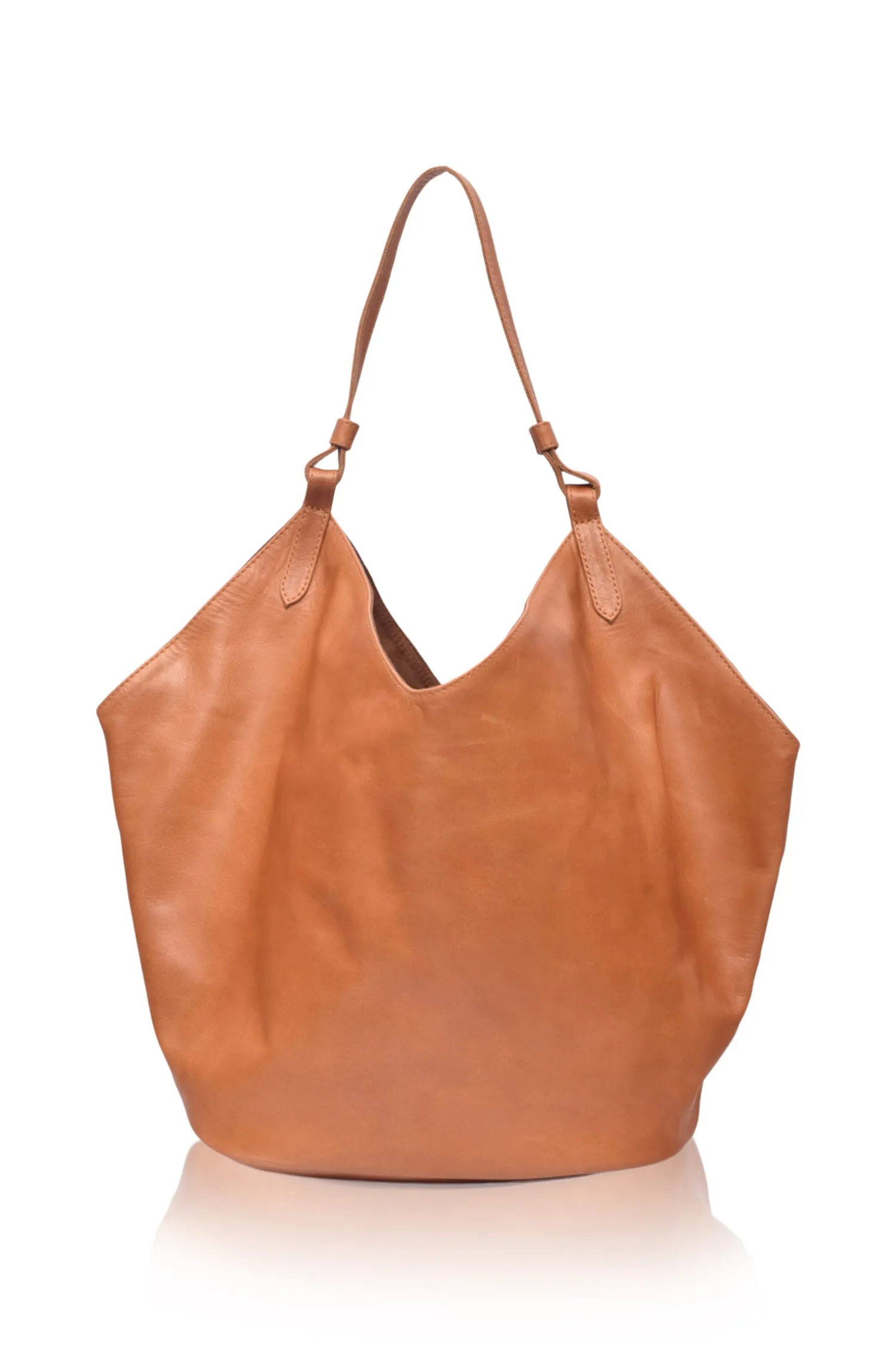 Tulip Medium Leather Tote Bag