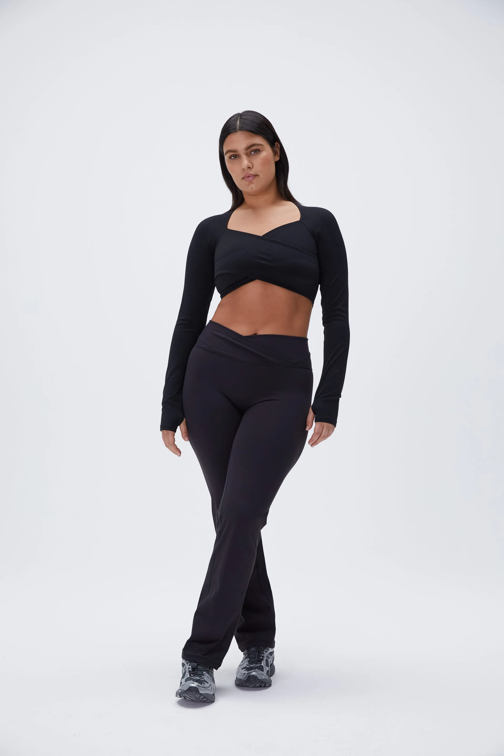 Ultimate Long Sleeve Wrap Top - Black