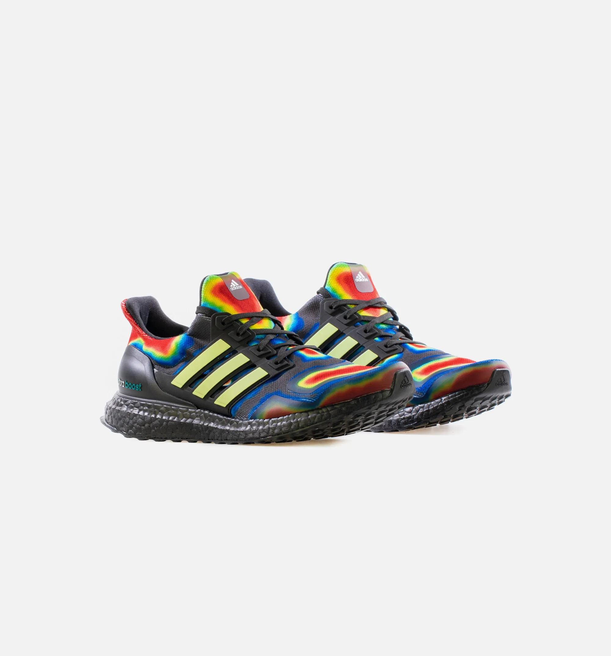 Ultra Boost Heat Map Mens Running Shoe - Core Black/Yellow Tint/EQT Green