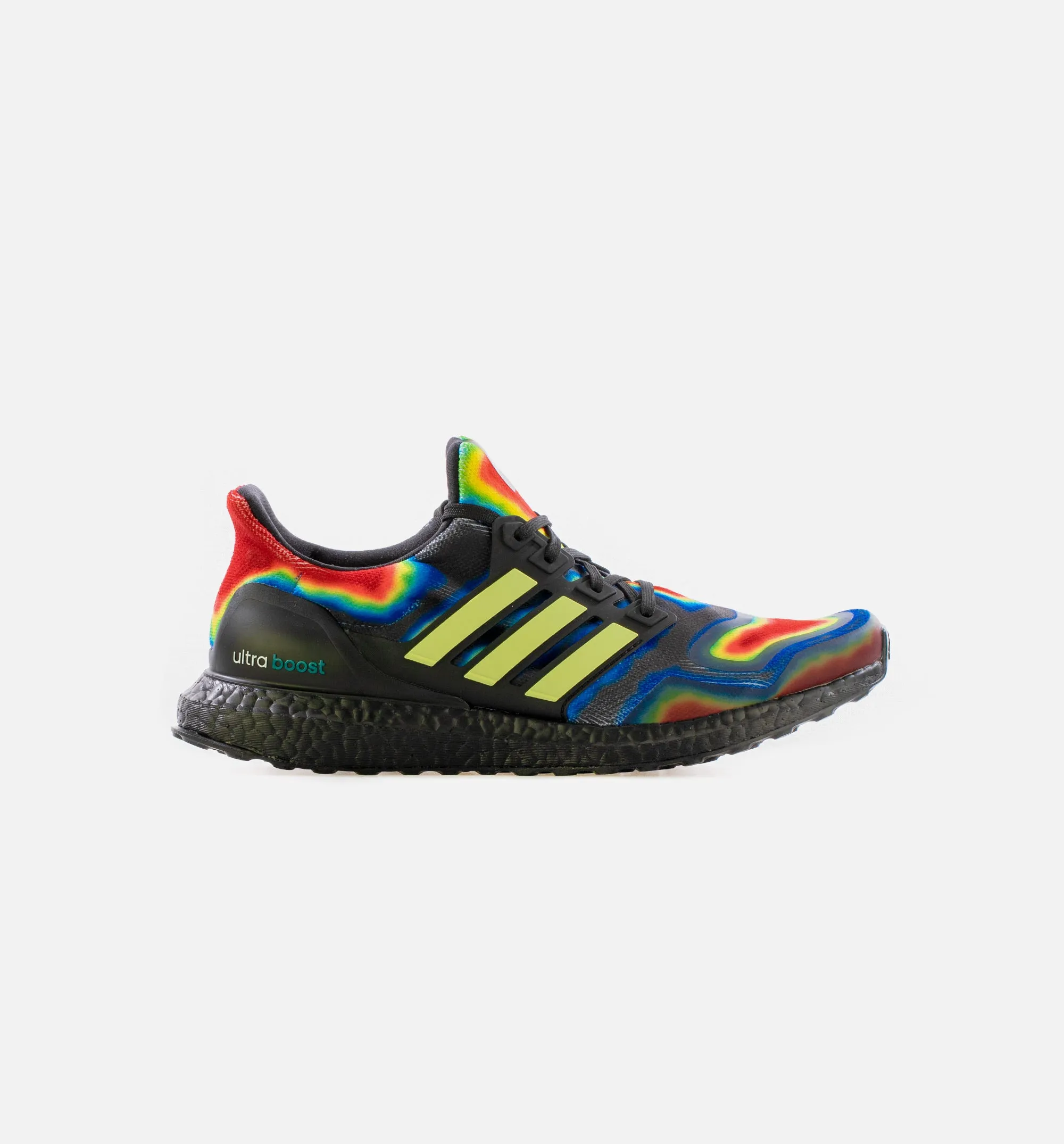 Ultra Boost Heat Map Mens Running Shoe - Core Black/Yellow Tint/EQT Green