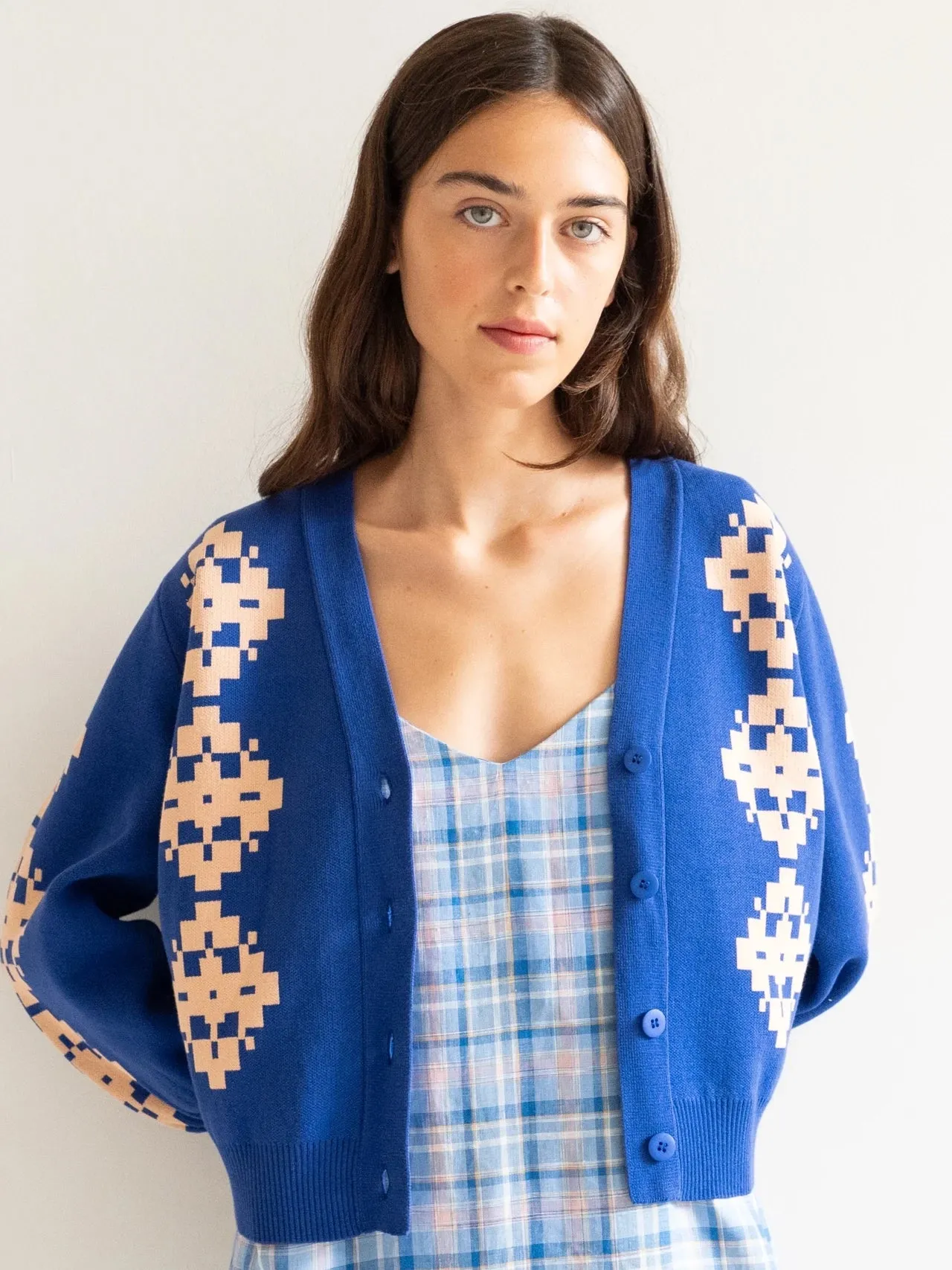 Ultramarine Nora Jacquard Cardigan