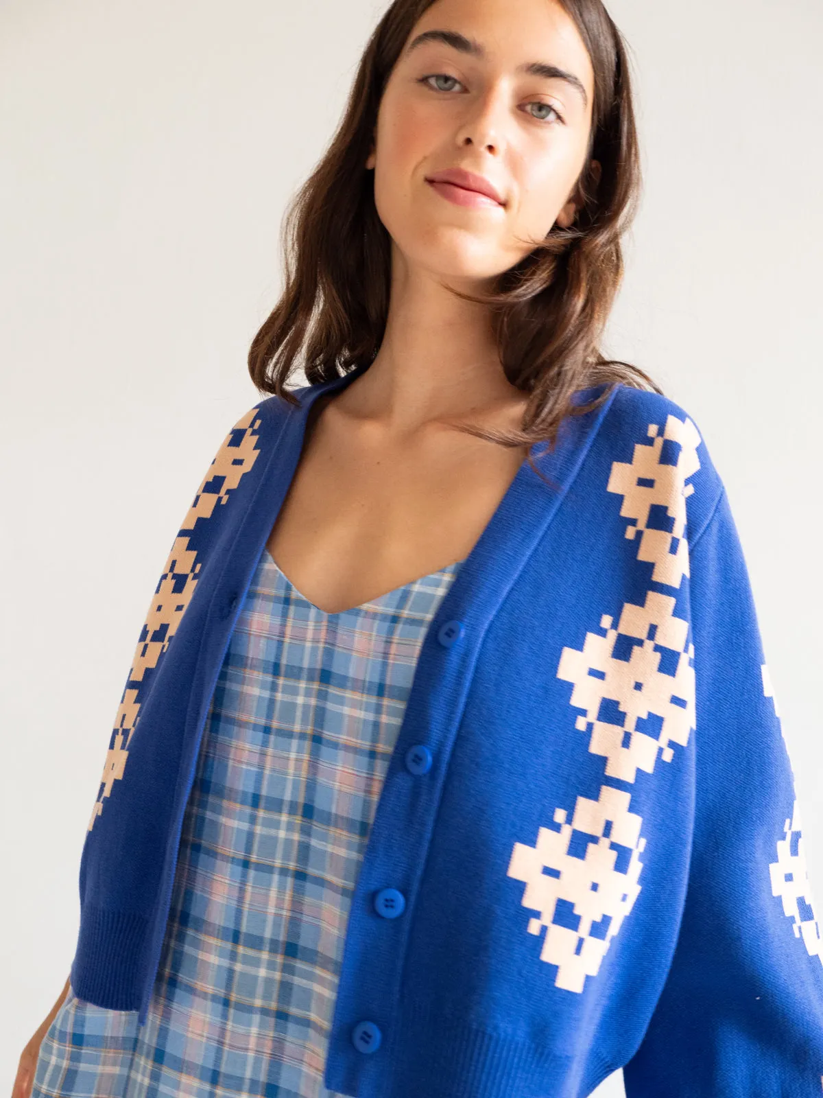 Ultramarine Nora Jacquard Cardigan