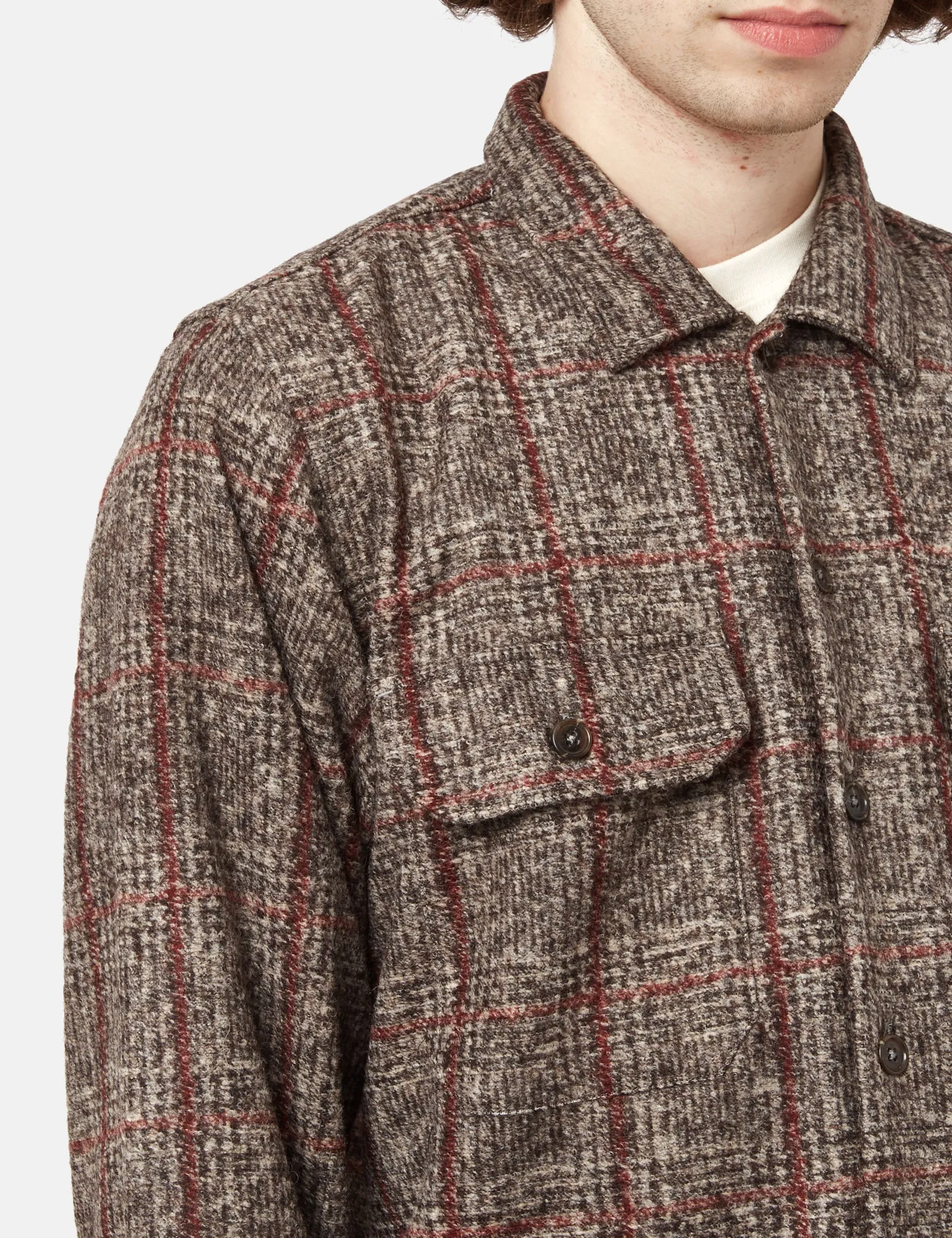 Universal Works Long Sleeve Utility Shirt - Brown