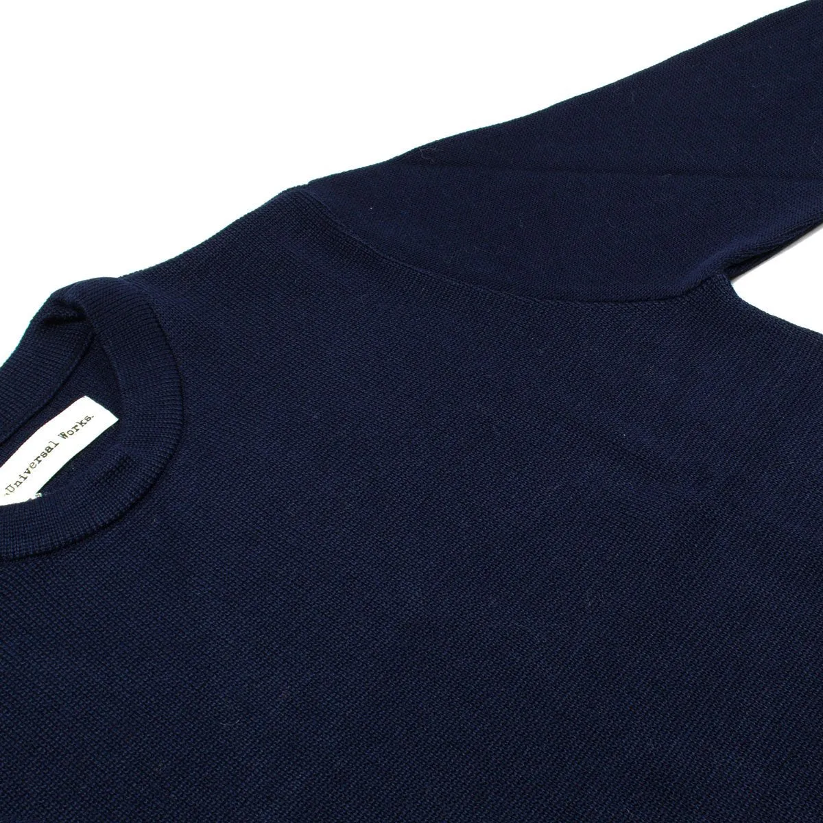 Universal Works - Loose Fisherman Jumper Merino ½ Milano - Navy