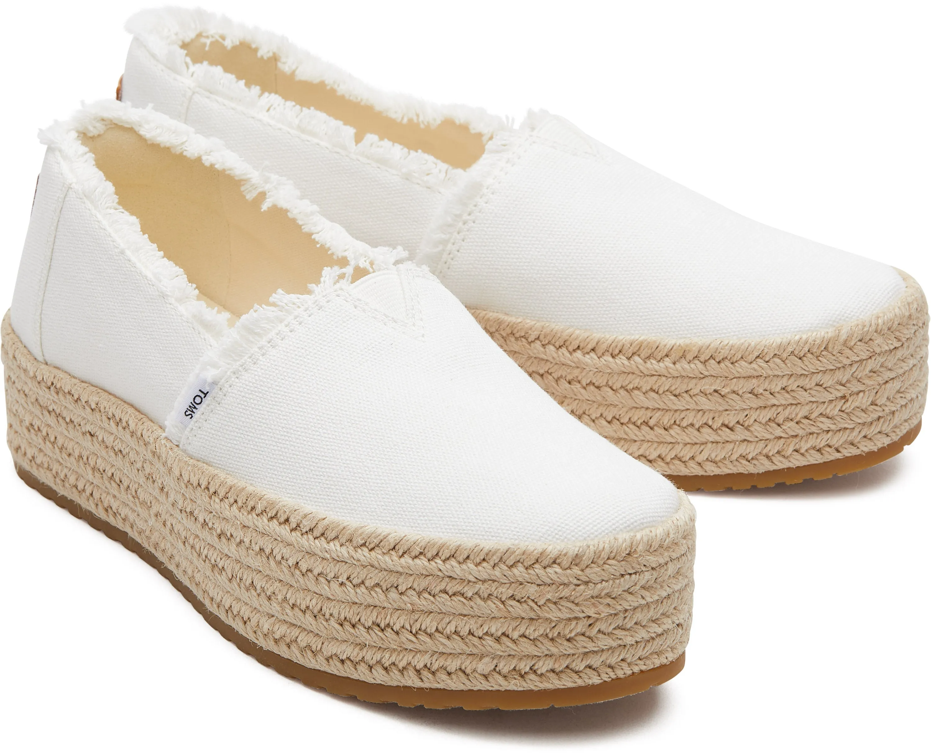 Valencia Platform Espadrille - White Canvas