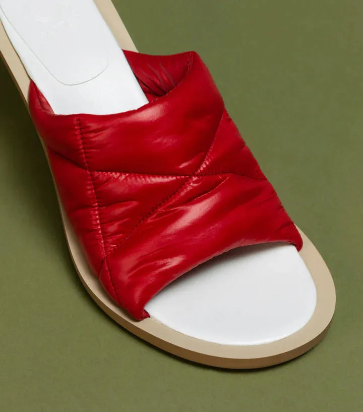 Varunah Mules in Red Nylon